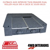 OUTBACK 4WD INTERIOR TWIN DRAWER DUAL ROLLER HILUX SR5 A DECK EC 03/05-09/15
